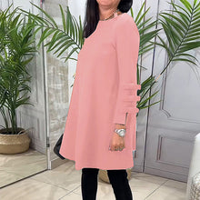 Load image into Gallery viewer, Knee-Length Dress With Long Sleeves
