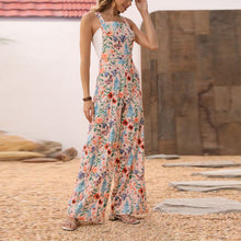 Load image into Gallery viewer, Floral Button Wide Leg Jumpsuit