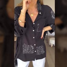 Load image into Gallery viewer, Letter Print Fashion Lapel Shirt