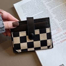 Load image into Gallery viewer, Women&#39;s Colorblock Plaid Pattern Compact Wallet