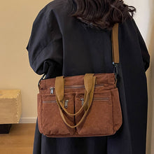 Load image into Gallery viewer, Ensfarget kordfløyel totebag