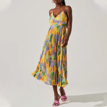 Load image into Gallery viewer, Club Chic Casual Pleated Print Dress