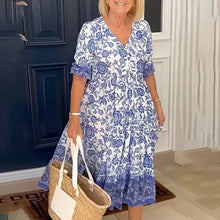 Load image into Gallery viewer, V-neck Summer Bohemian Dress