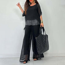 Load image into Gallery viewer, Summer Chiffon Sequined Casual Suit For Women