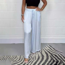 Load image into Gallery viewer, Casual Satin Lace-up Elastic Waist Trousers