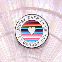 Load image into Gallery viewer, Round Rainbow Enamel Brooch