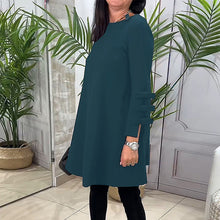 Load image into Gallery viewer, Knee-Length Dress With Long Sleeves