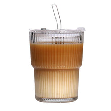 Load image into Gallery viewer, Glass Cup with Straw &amp; Lid