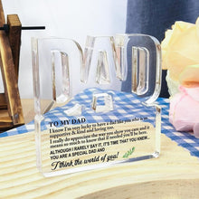 Load image into Gallery viewer, Clear Acrylic Letter Plaque For Dad