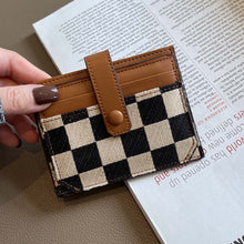 Load image into Gallery viewer, Women&#39;s Colorblock Plaid Pattern Compact Wallet