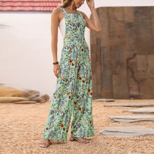 Load image into Gallery viewer, Floral Button Wide Leg Jumpsuit