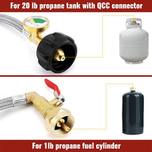 Load image into Gallery viewer, Propane Refill Adapter Hose with Gauge &amp; Control Valve