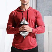 Load image into Gallery viewer, Men's Solid Long Sleeve Drawstring Hoodie Tee