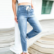 Load image into Gallery viewer, Blue Pull On Denim Joggers