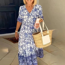 Load image into Gallery viewer, V-neck Summer Bohemian Dress