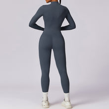 Load image into Gallery viewer, Women's Solid Zip Up Long Sleeve Sports Jumpsuit
