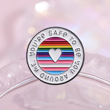 Load image into Gallery viewer, Round Rainbow Enamel Brooch