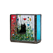 Load image into Gallery viewer, Cats Stained Glass Vase