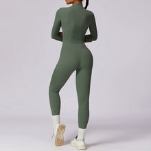 Load image into Gallery viewer, Women's Solid Zip Up Long Sleeve Sports Jumpsuit