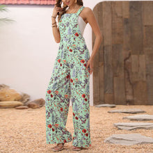 Load image into Gallery viewer, Floral Button Wide Leg Jumpsuit