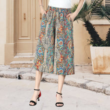 Load image into Gallery viewer, Women's High Elastic Waist Pleated Chiffon Wide Leg Culottes