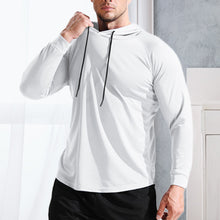 Load image into Gallery viewer, Men's Solid Long Sleeve Drawstring Hoodie Tee