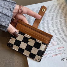 Load image into Gallery viewer, Women&#39;s Colorblock Plaid Pattern Compact Wallet