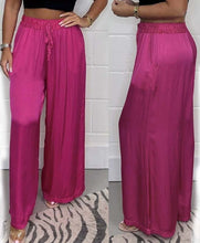 Load image into Gallery viewer, Casual Satin Lace-up Elastic Waist Trousers