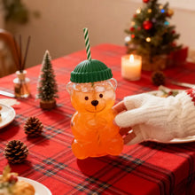 Load image into Gallery viewer, Adorable Teddy Bear Glass Straw Cup