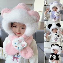 Load image into Gallery viewer, 2 in 1 Cute Cartoon Children&#39;s Warm Plush Hat