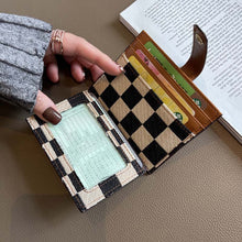 Load image into Gallery viewer, Women&#39;s Colorblock Plaid Pattern Compact Wallet
