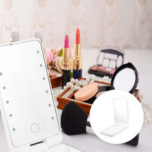 Load image into Gallery viewer, Travel Makeup Brush Set With LED Light Mirror