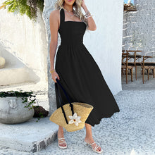 Load image into Gallery viewer, Solid Color Halter Neck Maxi Dress