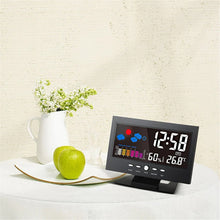 Load image into Gallery viewer, Digital LED Temperature Humidity Monitor Alarm Clock