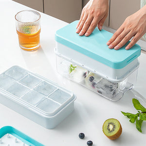 Press-Type Ice Cube Tray Set