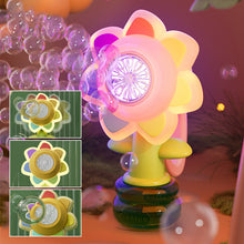 Load image into Gallery viewer, Sunflower Shaped Portable Electric Bubble Maker Toy