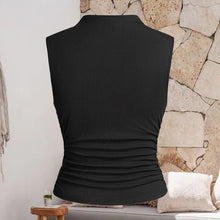 Load image into Gallery viewer, Ruched Waist Ribbed Tank Top