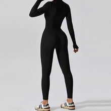 Load image into Gallery viewer, Women's Solid Zip Up Long Sleeve Sports Jumpsuit