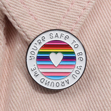 Load image into Gallery viewer, Round Rainbow Enamel Brooch