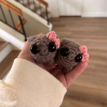 Load image into Gallery viewer, Cute Sad Crochet Hamster Keyring