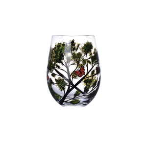 Four Seasons Tree Wine Glasses - Hand Painted Art