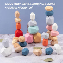Load image into Gallery viewer, 【Last Day 50% Off】Wood Rock Set Balancing Blocks Natural Wood Toy