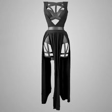 Load image into Gallery viewer, Gothic Bandaged Corset Bustier Top Cutout High Split Mesh Sets