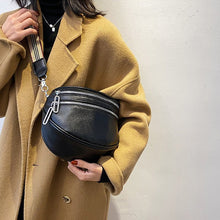 Load image into Gallery viewer, Multi-Pocket Women Leather Solid Crossbody Chest Bag