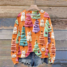 Load image into Gallery viewer, Christmas Tree Cute Cat 3D Print Sweater