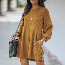 Load image into Gallery viewer, New autumn and winter knitted long-sleeved dress