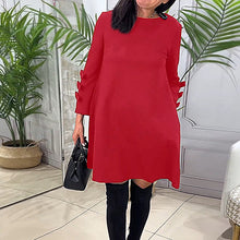Load image into Gallery viewer, Knee-Length Dress With Long Sleeves