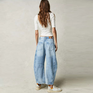 Mid-Rise Barrel Jeans