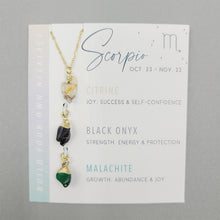 Load image into Gallery viewer, Natural Stone Crystal Zodiac Necklace