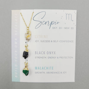 Natural Stone Crystal Zodiac Necklace
